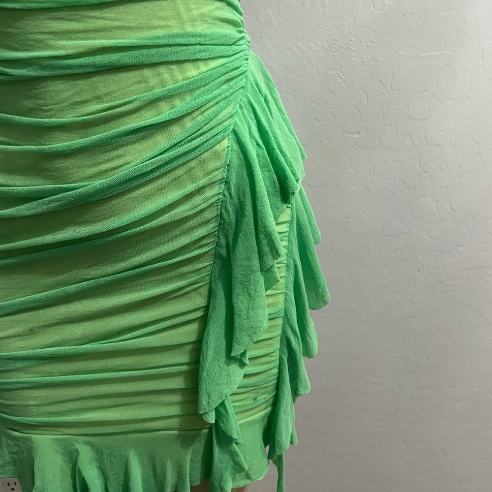 Green Ruffle Dress - Picture 4 of 11